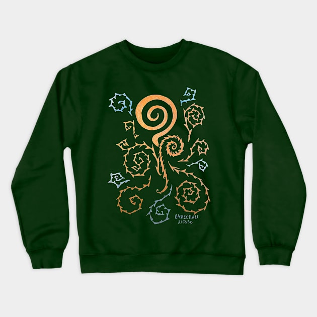 Spiky Swirls Crewneck Sweatshirt by Barschall